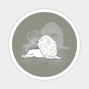 Zodiac sign Leo - Black and white lineart Magnet